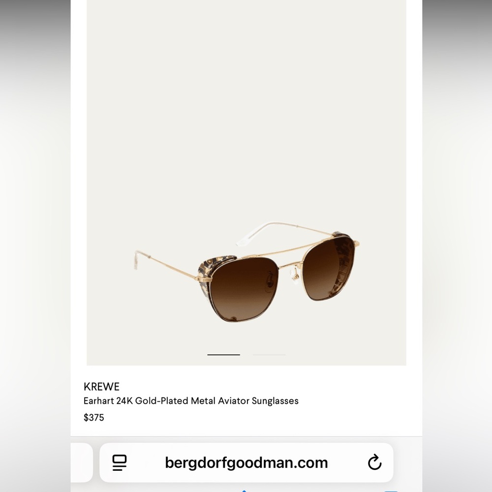 KREWE 24K Gold Aviator Sunglasses with Brown Gradient Lenses